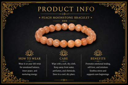 Peach Moonstone Bracelet – Emotional Healing, Love, and Harmony