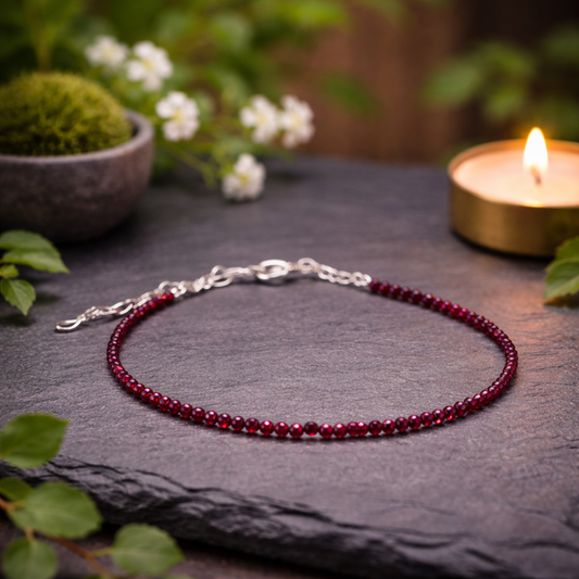 Garnet Passion Anklet â Energy & Commitment