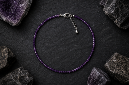 Amethyst Serenity Anklet – Peace & Intuition