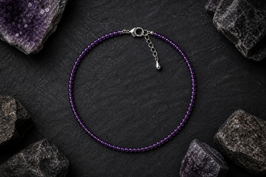 Amethyst Serenity Anklet – Peace & Intuition