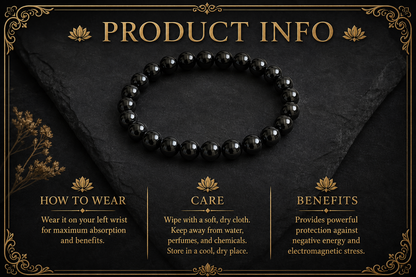 Black Tourmaline Bracelet – Protection, Grounding, and Negativity Shield