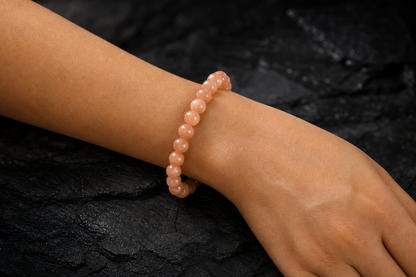 Peach Moonstone Bracelet – Emotional Healing, Love, and Harmony