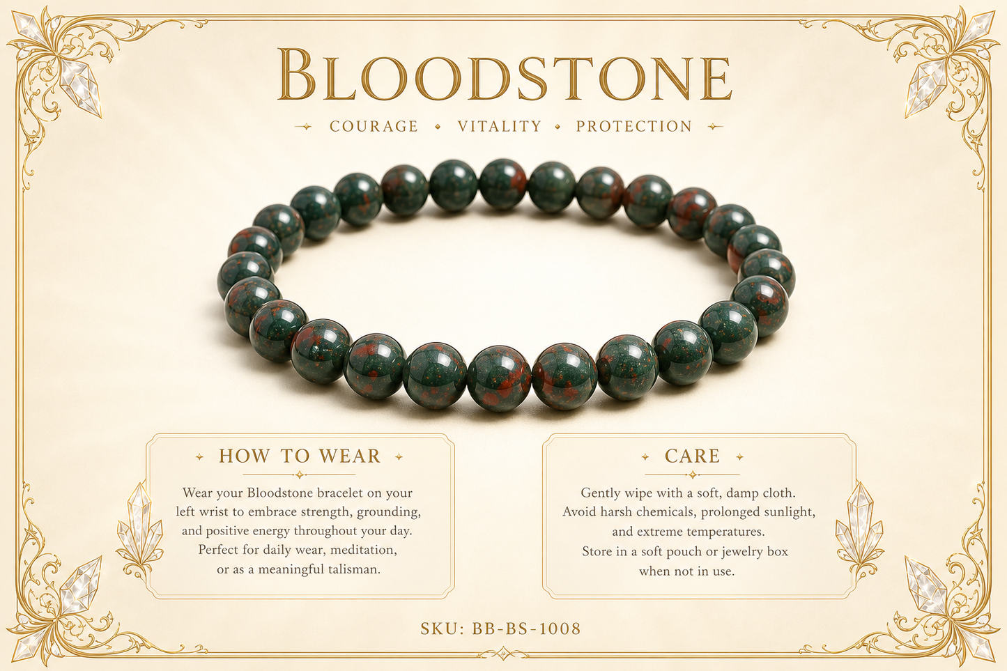 Blood Stone Bracelet – Strength, Courage, and Energy Boost