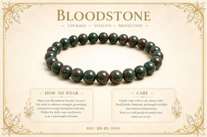 Blood Stone Bracelet – Strength, Courage, and Energy Boost