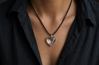 Clear Quartz Heart Shape Pendant