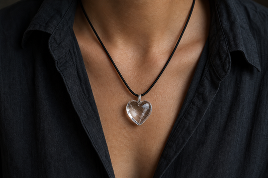 Clear Quartz Heart Shape Pendant
