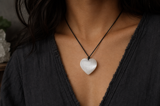 Selenite Heart Shape Pendant