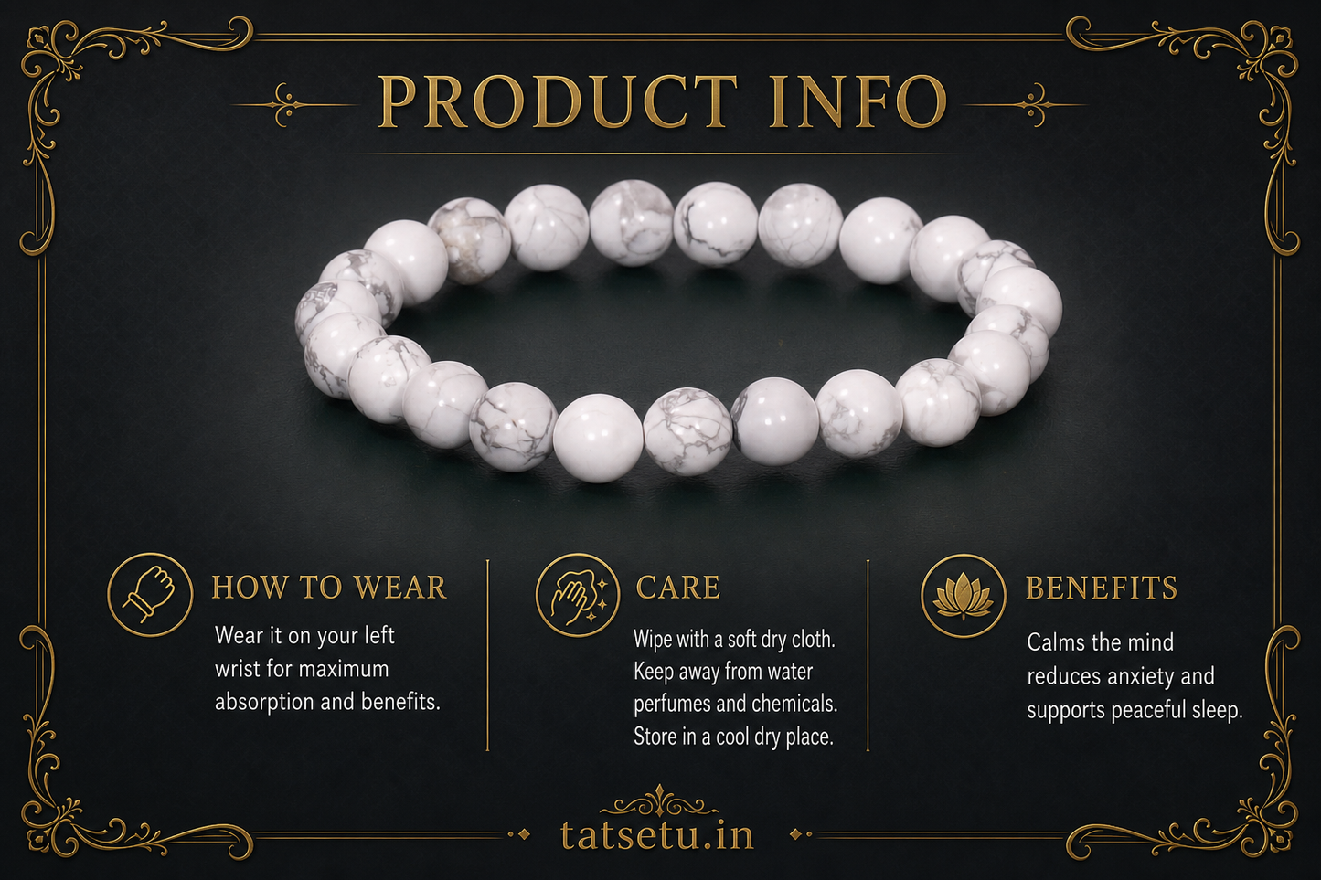 Howlite Bracelet – Calmness, Patience, and Stress Relief