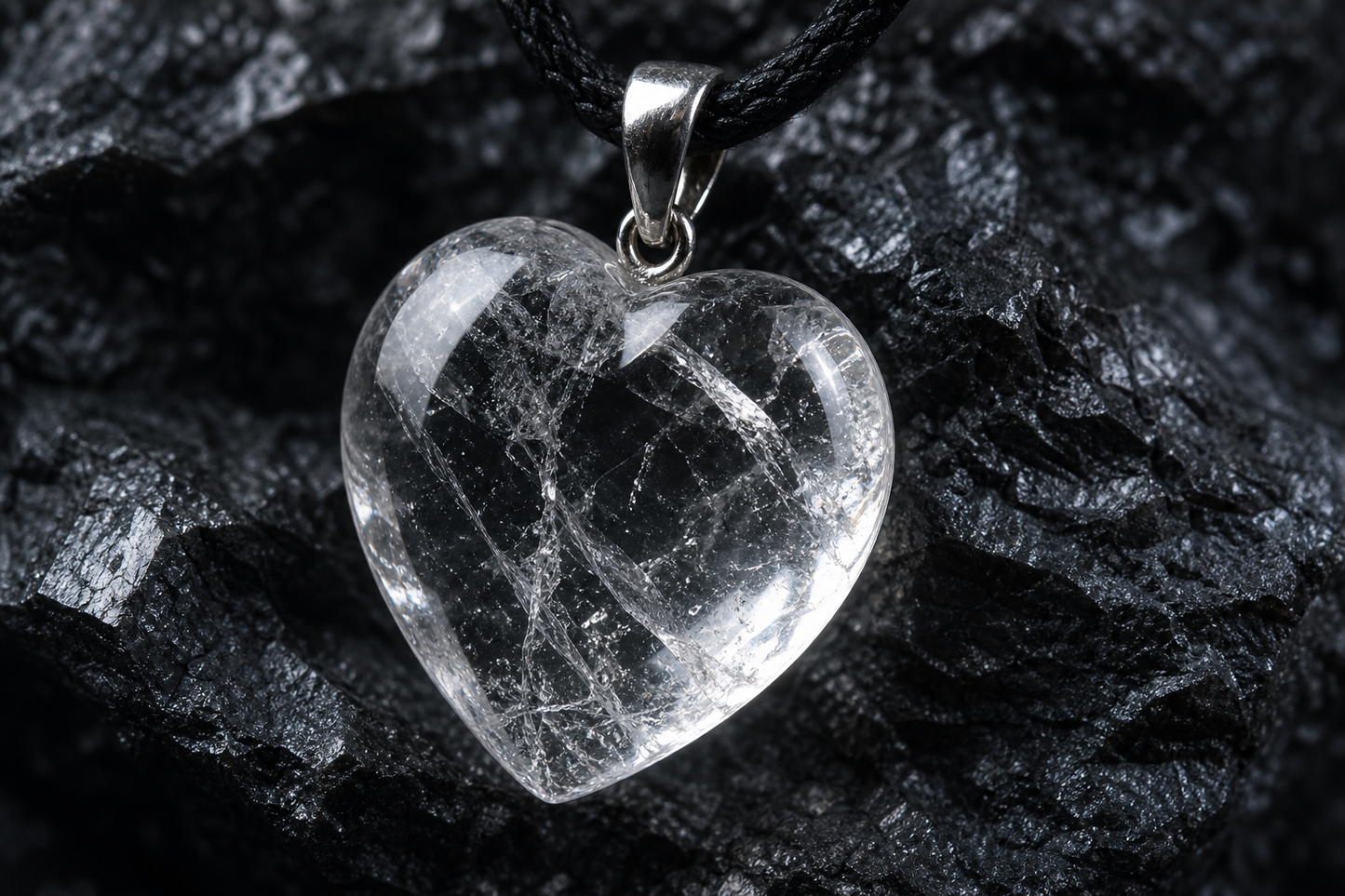 Clear Quartz Heart Shape Pendant