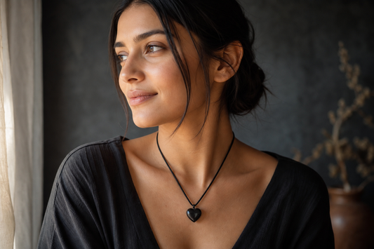 Black Tourmaline Heart Shape Pendant