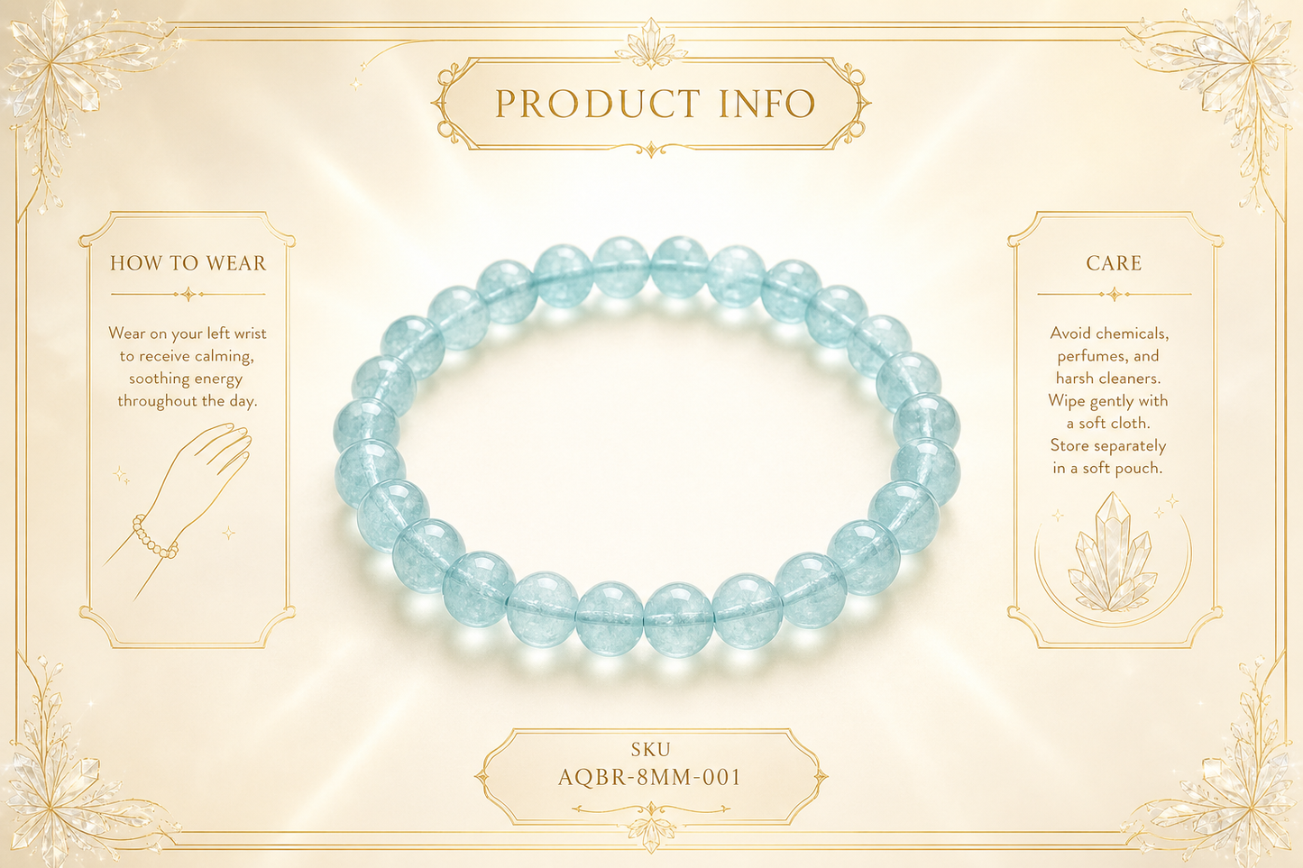 Aquamarine Bracelet – Courage, Calm Mind, and Emotional Healing