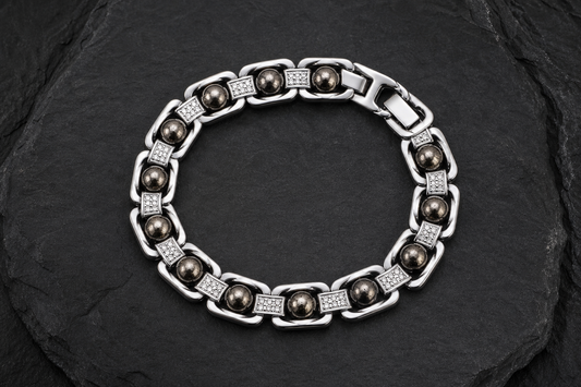 Metal Raw Pyrite Bracelet – Wealth, Confidence, and Financial Growth
