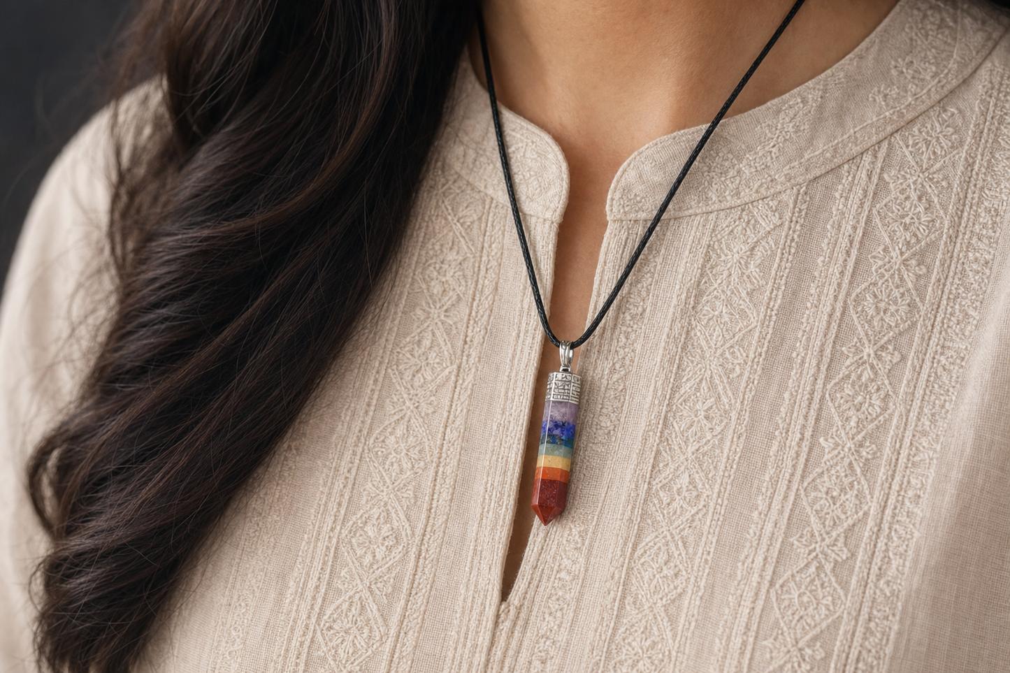 Seven Chakra Pencil Pendant