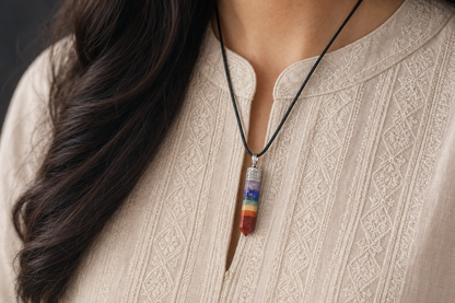 Seven Chakra Pencil Pendant