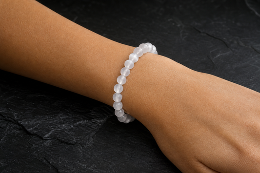 Selenite Bracelet – Purification, Peace, and Spiritual Clarity