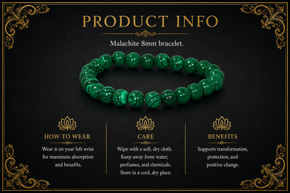 Malachite Bracelet – Transformation, Protection, and Growth