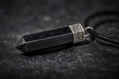 Black Tourmaline Pencil Pendant