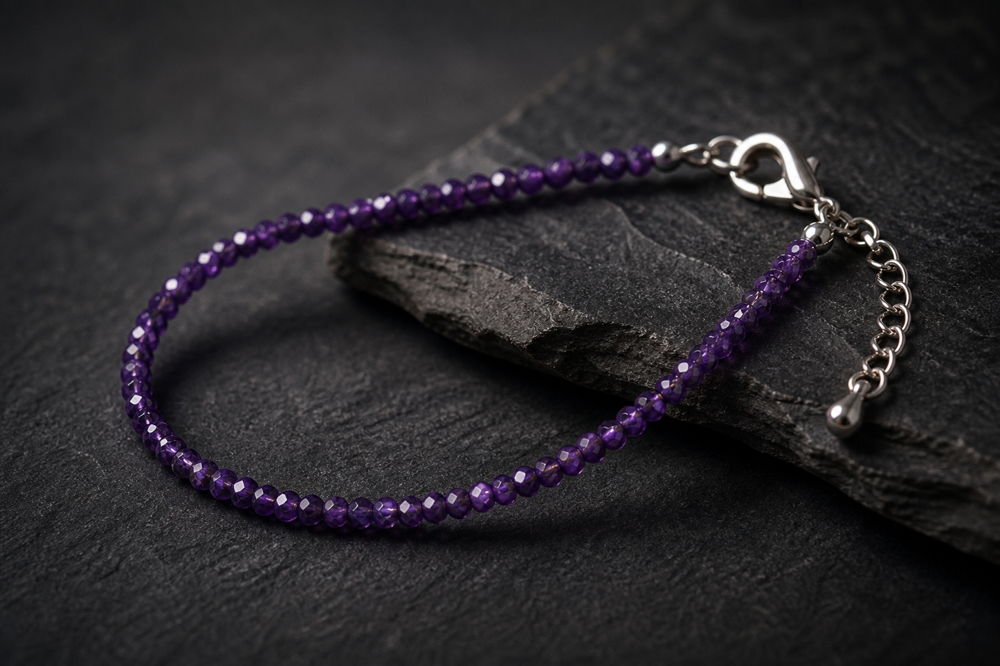 Amethyst Serenity Anklet – Peace & Intuition