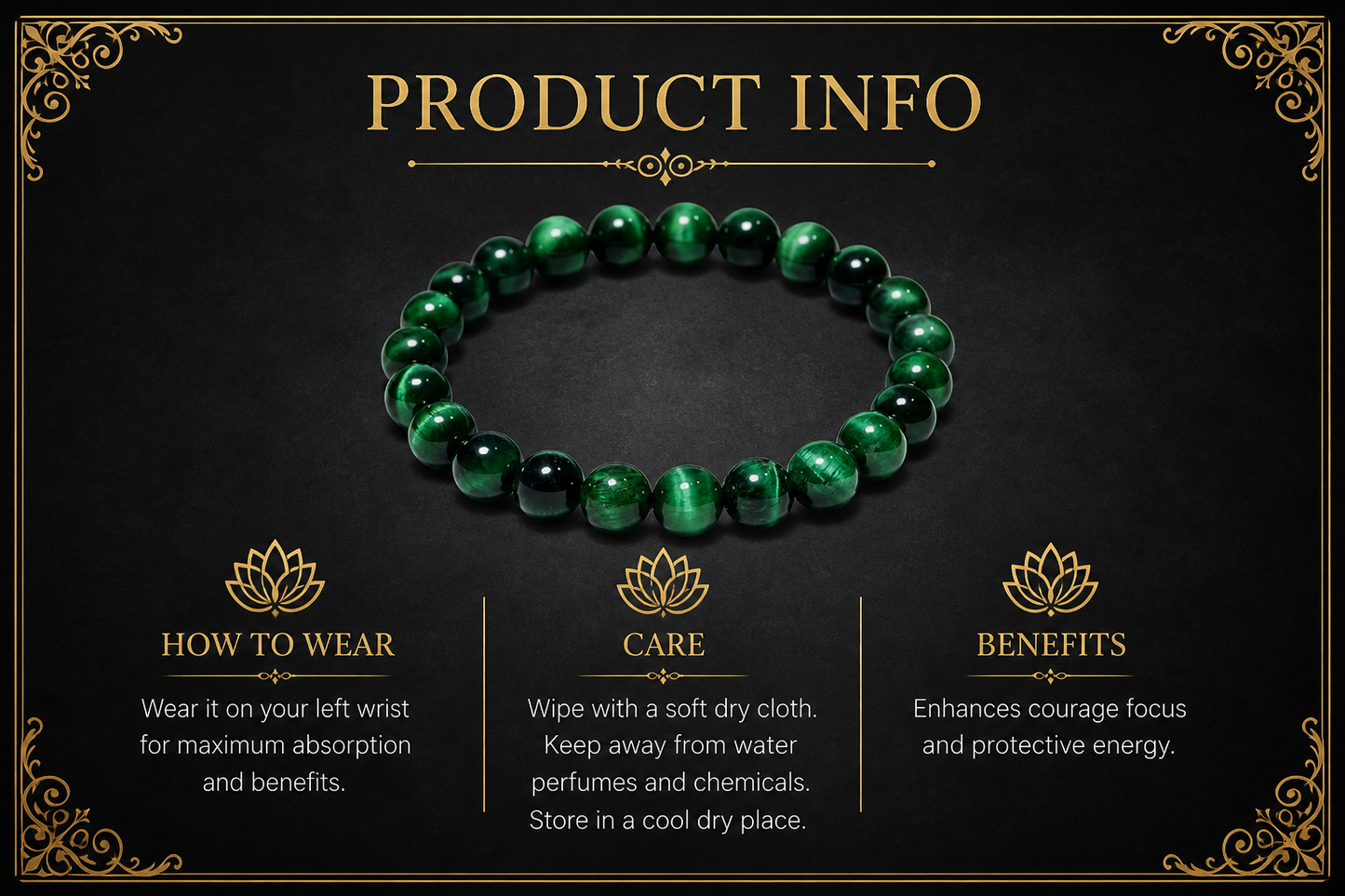 Green Tiger Eye Bracelet – Confidence, Balance, and Prosperity