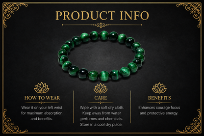 Green Tiger Eye Bracelet – Confidence, Balance, and Prosperity