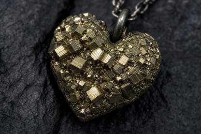 Pyrite Heart Shape Pendant